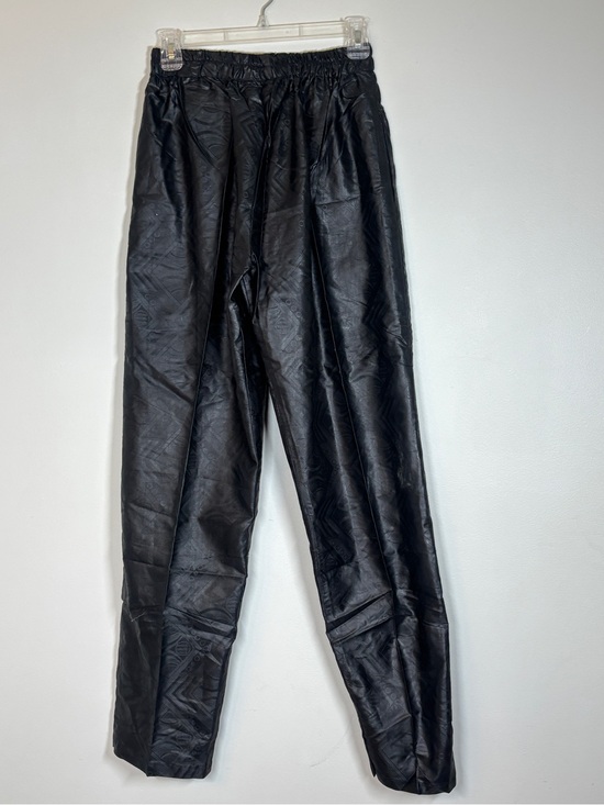 Source Unknown Pants - Men's Black Faux Leather Pants - Classic Elastic Waist